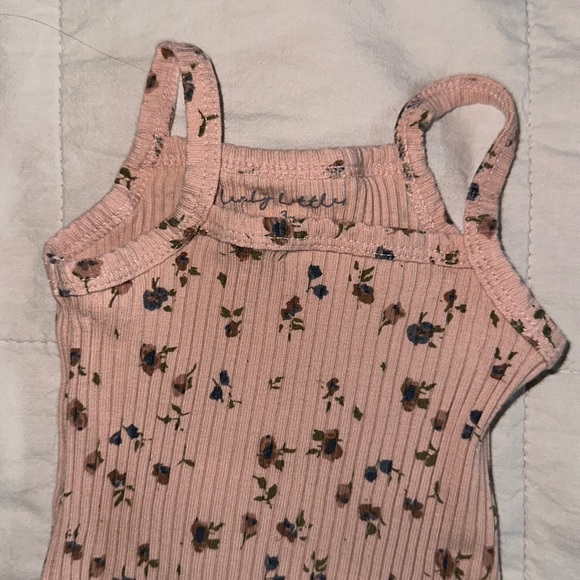 Lovely Littles Printed Ribbed Tank Onesie / Floral Mauve 3 months - Picture 2 of 4